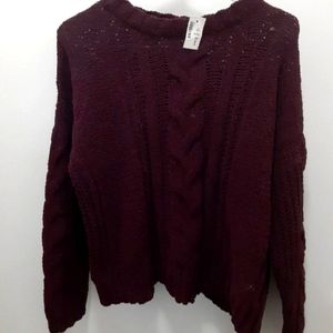 Aero dark red sweater nwt